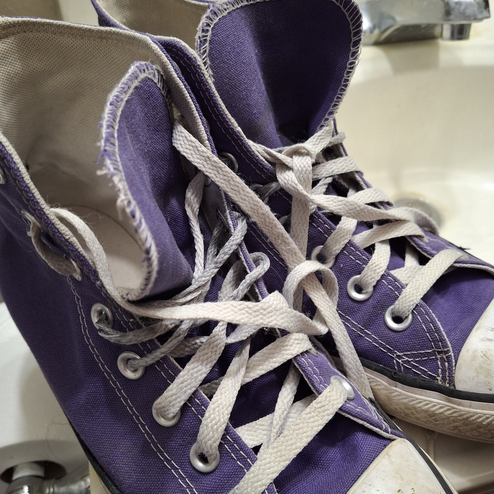 Purple Canvas High-Top Sneakers